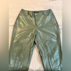 Marc New York, green faux leather pants, sz 14, new